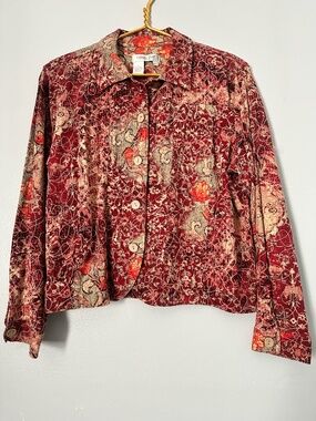 Coldwater Creek Womens Jacket Linen Blend Button Front
